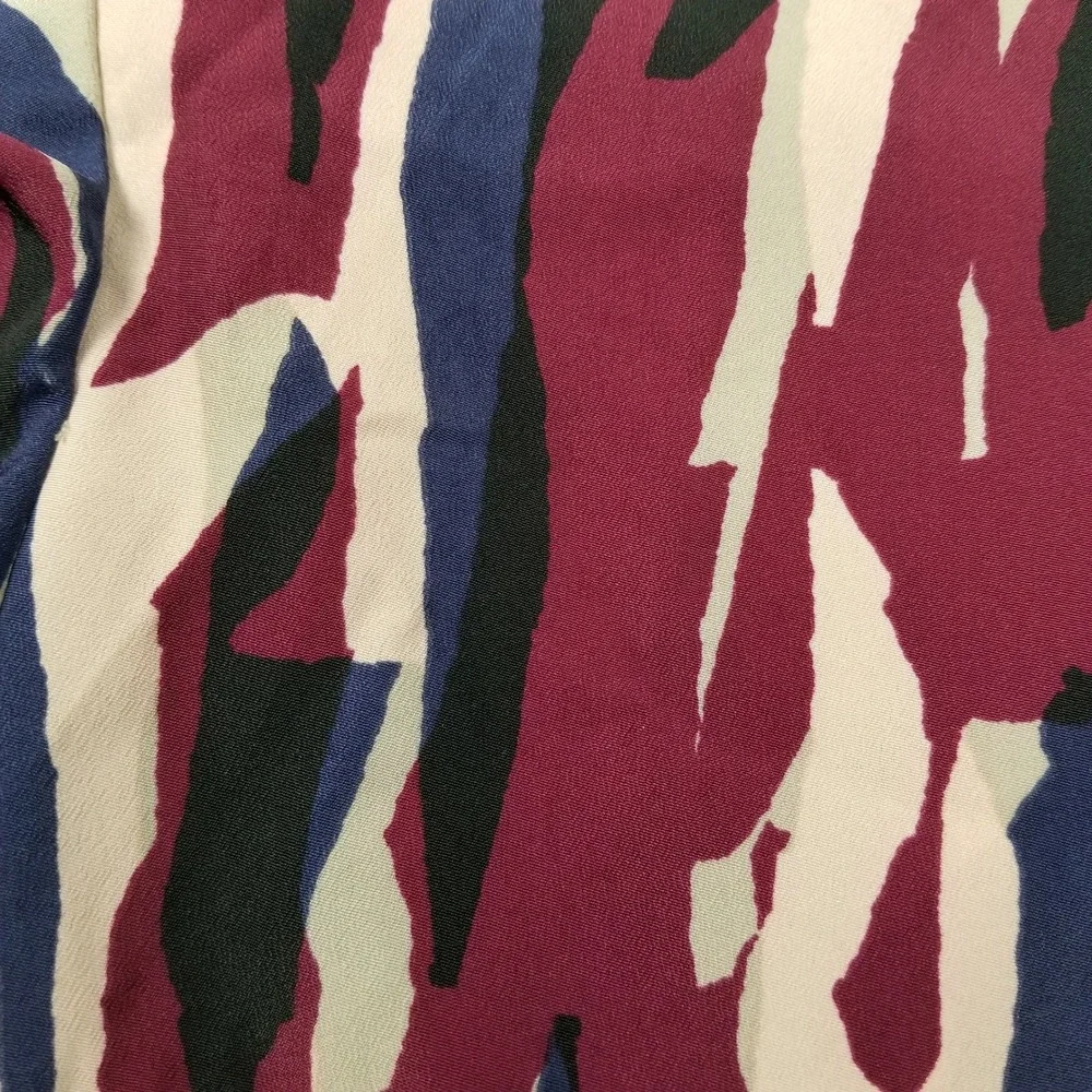 Madison Dress Women XL Multicolor Abstract Ruffle Short Sleeve Shift Casual Work